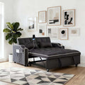Loveseat Sofa Bed with USB Ports, Phone Holder & Cup Holders | Convertible Futon Couch for Small Spaces, Pull-Out Sleeper Sofa for Living Room & Apartments (Grey)