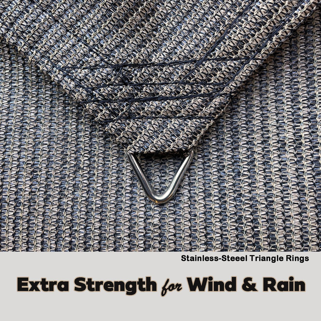 Heavy Duty Shade Sail - Straight Edge Sun Shade Cover - Shade Cloth for Patio, Pergola, Backyard, Awning (Brown, 12' x 16')