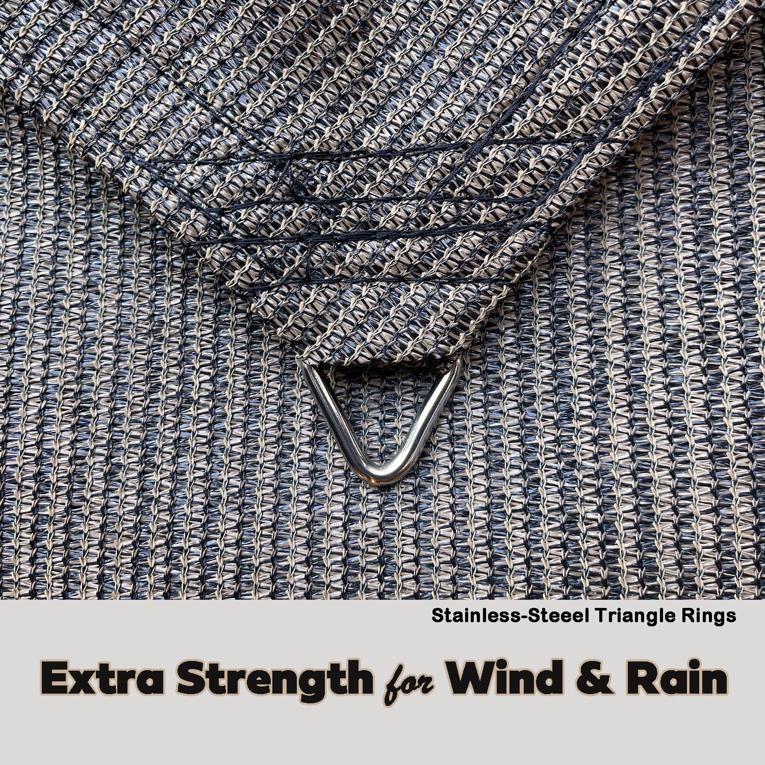 Heavy Duty Shade Sail - Straight Edge Sun Shade Cover - Shade Cloth for Patio, Pergola, Backyard, Awning (Brown, 12' x 16')