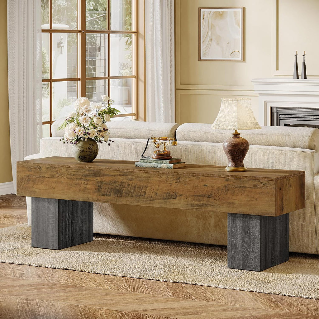 Tribesigns 63' TV Stand, Farmhouse Entertainment Center, Low TV Console Table for Living Room, Long Media Console Television Stands for 55/60/65 Inch TV