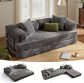 ovios 81' Folding Sofa Bed, Foldable Sleeper Boneless Couch with Pull Out Beds, Modular Convertible Floor Futon Loveseat Lounger for Living Room (Corduroy, Grey)