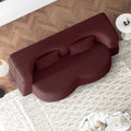 2-in-1 Folding Convertible Sofa Bed,78 Inch Convertible Boneless Couch with Pilow Foldable Matress, Teddy Loveseat Sleeper Pull Out Bed Floor Sofa Modular Futon Couch (Teddy, Burgundy)