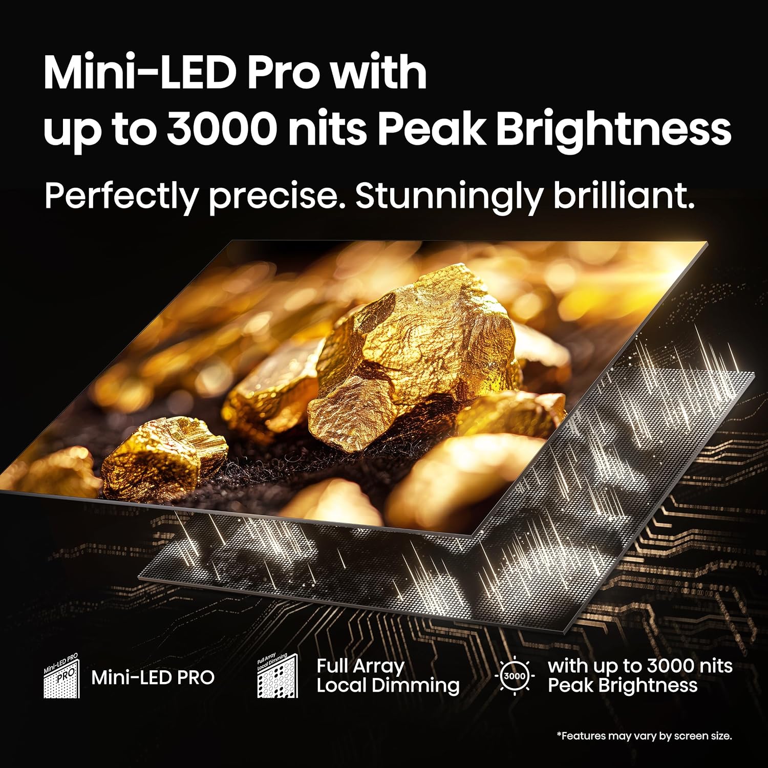 Hisense 100' U7 Mini-LED ULED 4K UHD Best Premium Gaming Google Smart TV (100U75QG) - QLED, Native 165Hz, VRR 288, Up to 3000 Nits, HDR10+, Dolby Vision IQ · Atmos, IMAX Enhanced, 2.1.2 Ch