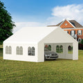 GOJOOASIS 20' x 20' Heavy Duty Carport with Roll-up Visual Windows, Reinforced Party Tent with Removable Sidewalls & Doors for Parties, Wedding, Outdoor Events, Car Canopy with All-Season Tarp, White