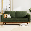 65.4' Loveseat Sofa,Comfy Green Corduroy Love Seat Couches for Living Room,Mid Century Modern Small Couch for Bedroom Office with Spring Cushion,Solid Wood Frame,Tool-Free Assembly