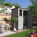 UDPATIO Outdoor Storage Shed 5x3 FT, Plastic Garden Shed for Bike, Garbage Can, Tool, Outside Resin Shed with Lockable Door for Backyard, Patio, Lawn, Dark Grey