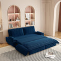 3 in 1 Convertible Queen Sleeper Sofa Bed Comfy Pull Out Futon Couch Bed 73.2' Modern Velvet Recliner Loveseat Sofa Multi-Functional Blue Cloud Couch for Living Room,Apartment,Office (Blue 73.2')