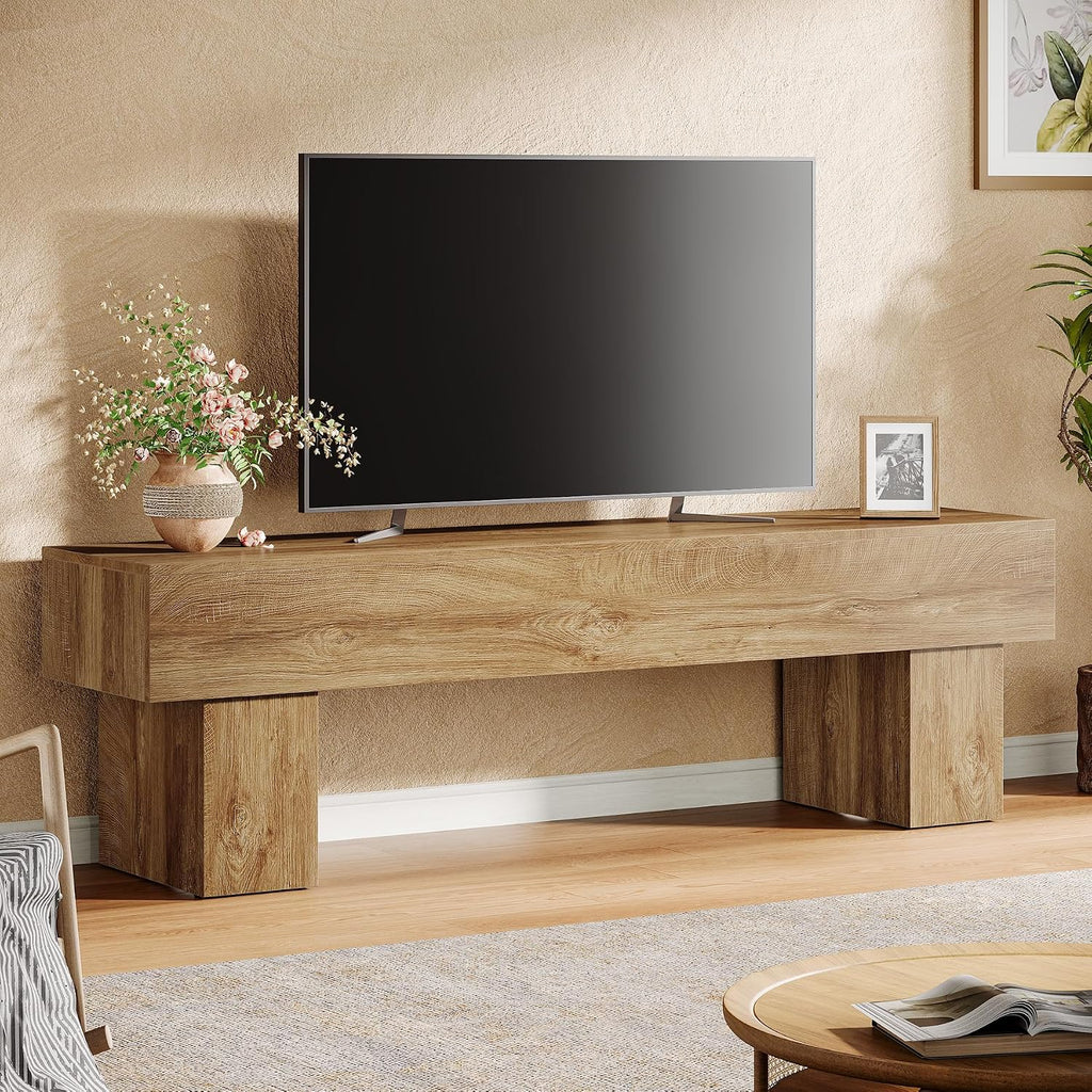 Tribesigns 63' TV Stand, Farmhouse Entertainment Center, Low TV Console Table for Living Room, Long Media Console Television Stands for 55/60/65 Inch TV