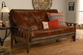 Kodiak Furniture Tucson Full Futon Set in Rustic Walnut Finish, Oregon Trail Saddle