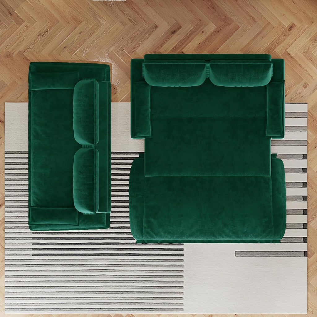 73.2' Sofa Bed Queen, 3-in-1 Pull Out Sofa Bed with Pillow Armrest, Modern Velvet Convertible Sleeper Futon Sofa for Living Room Small Space, Apartment, Bedroom, Green