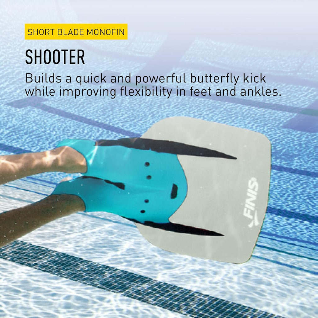 FINIS Shooter Fiberglass Monofin for Adults - Builds Core Strength & Dolphin Kick Speed - Swim Training Fin