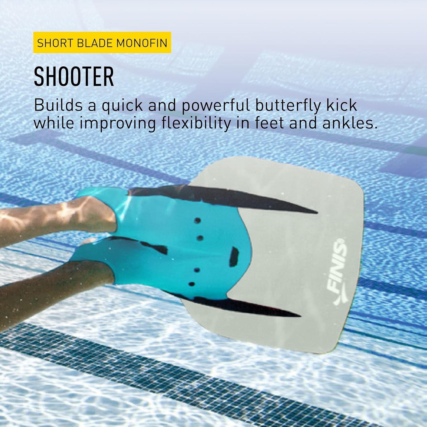 FINIS Shooter Fiberglass Monofin for Adults - Builds Core Strength & Dolphin Kick Speed - Swim Training Fin