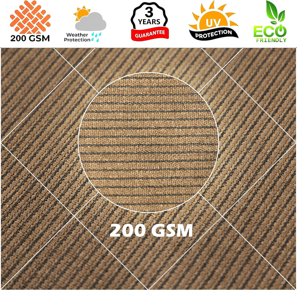 Royal Shade 14' x 19' x 23.6' Brown Right Triangle Sun Shade Sail Order to Make RTAPT32, UPF50+ 95% UV Blockage, 200GSM Commercial Standard Heavy Duty, 3 Years Warranty (We Make Custom Size)