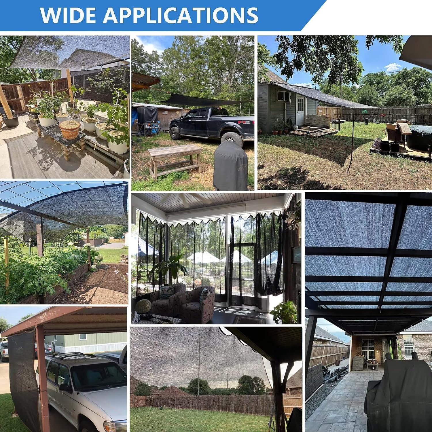 Garden 90% Shade Cloth, Resistant Sun Shade Net 10x28FT Mesh Tarp with HDPE Material and Reinforced Grommets Shade Trap for Greenhouse, Plant, Pergola, and Backyard Patio Sunshade