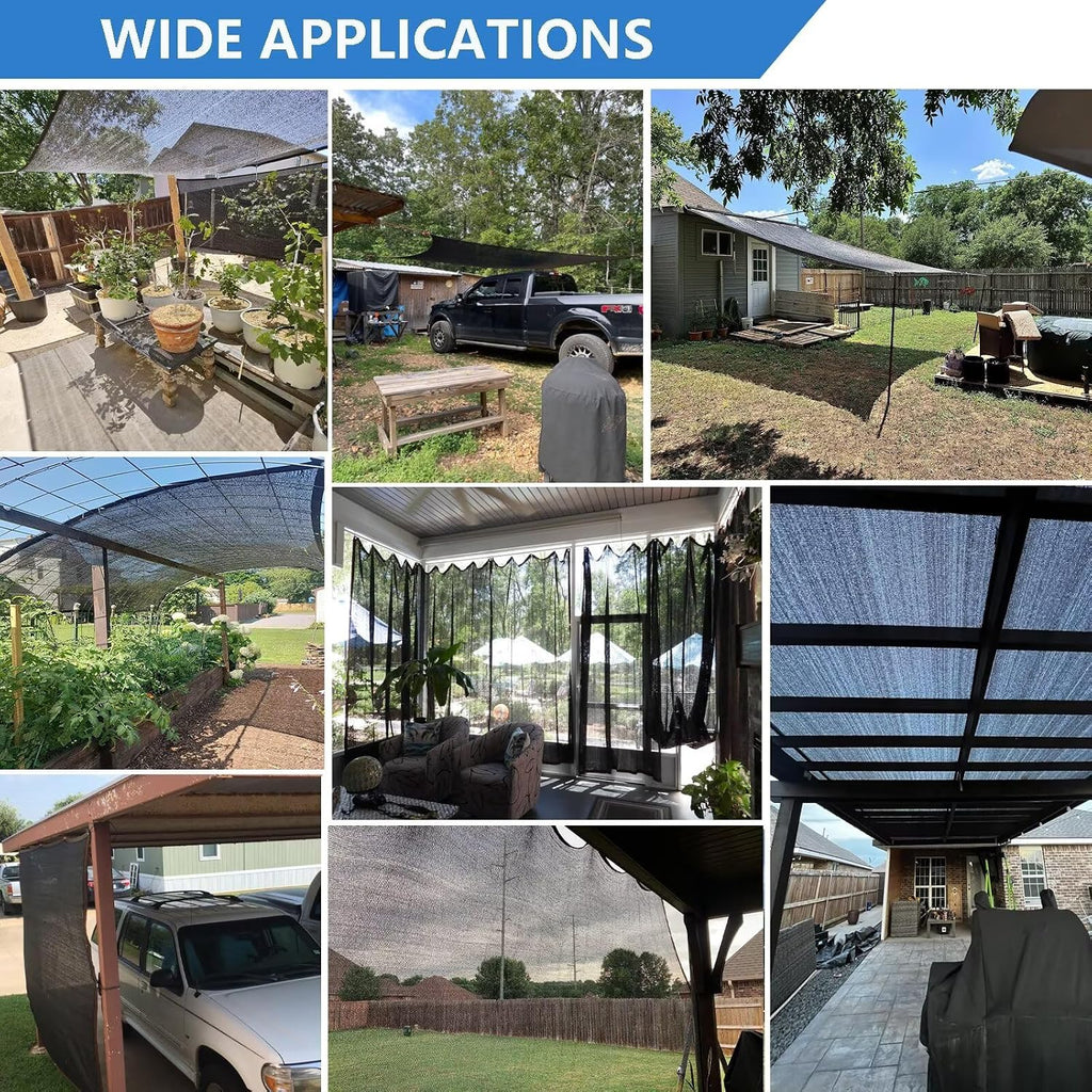Garden 90% Shade Cloth, Resistant Sun Shade Net 15x18FT Mesh Tarp with HDPE Material and Reinforced Grommets Shade Trap for Greenhouse, Plant, Pergola, and Backyard Patio