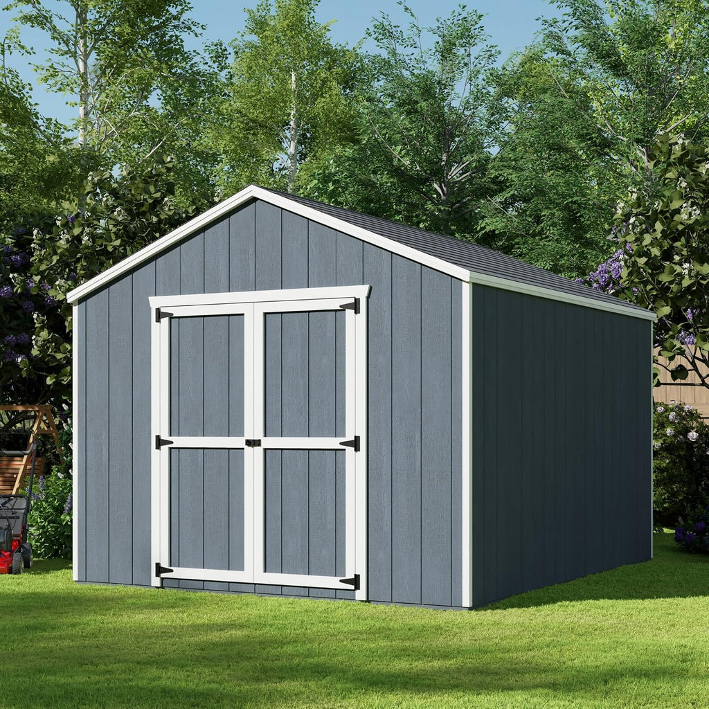 Little Cottage Co. 10x12 Value Gable Shed with Floor, Outdoor Wood Storage Do-It-Yourself Precut Kit