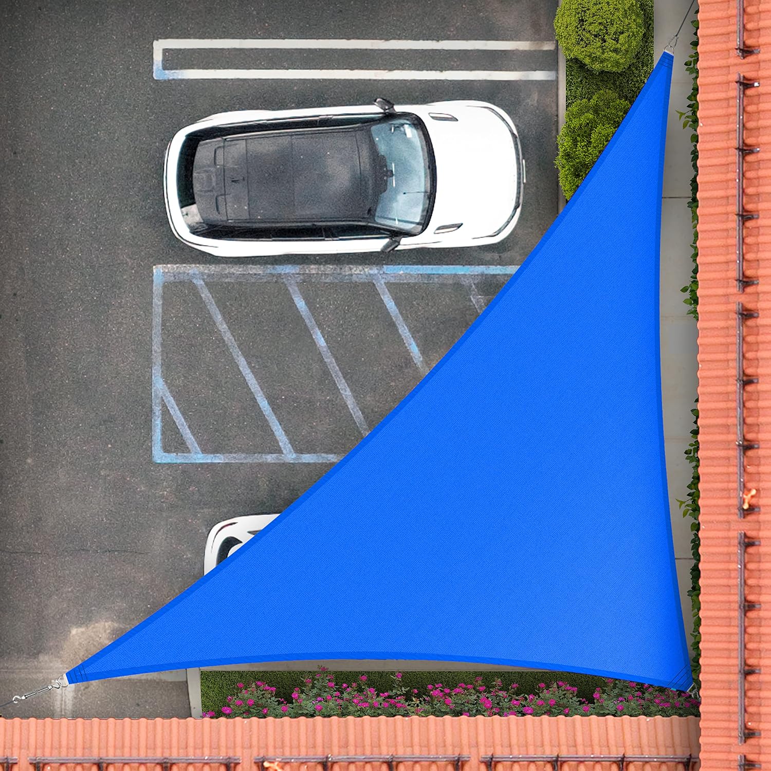 Royal Shade 14' x 17' x 22' Blue Right Triangle Sun Shade Sail Order to Make RTAPT22, UPF50+ 95% UV Blockage, 200GSM Commercial Standard Heavy Duty, 3 Years Warranty (We Make Custom Size)