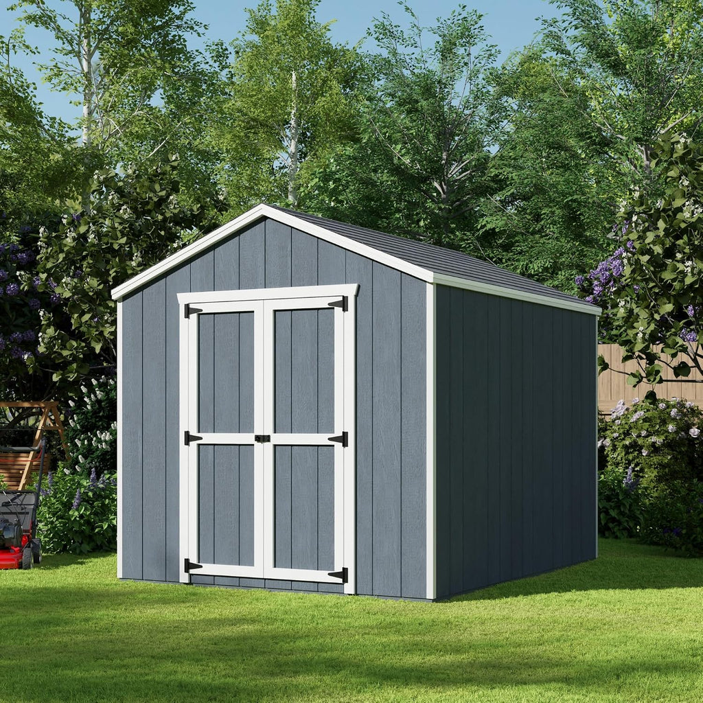 Little Cottage Co. 8x10 Value Gable Shed with Floor, Outdoor Wood Storage Do-It-Yourself Precut Kit