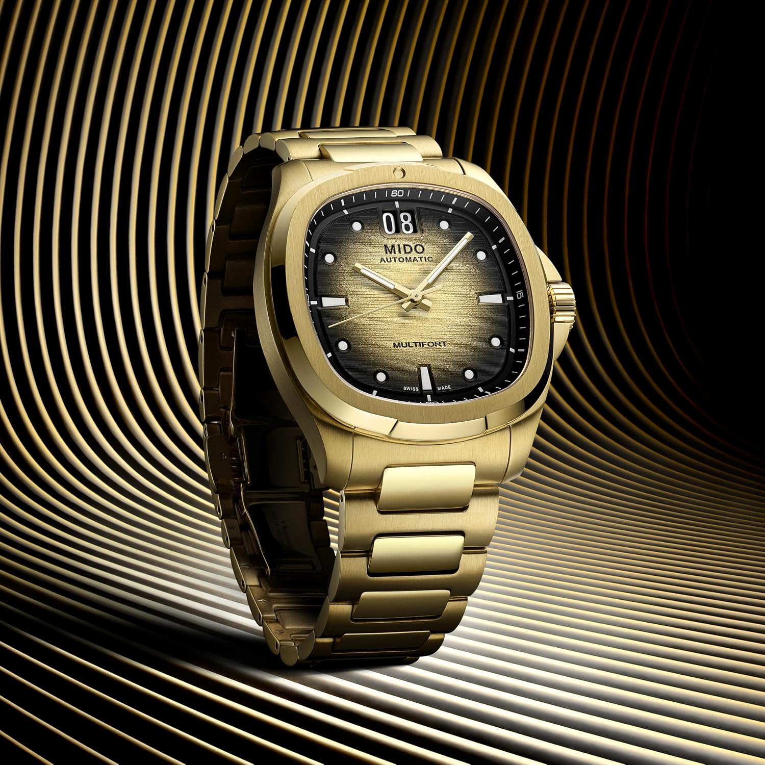 MIDO Multifort TV Big Date - Swiss Automatic Watch for Men - 40mm Case with Transparent Caseback