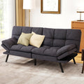 MUUEGM Futon Sofa Bed, 71' Comfortable Memory Foam Futon Sofa with Adjustable Backrest & Armrests, Convertible Loveseat Recliner Sleeper Sofa Bed for Compact Living Room, Apartment, Office, Grey