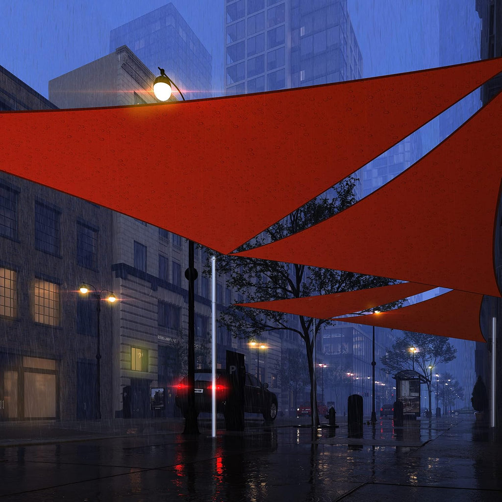 Royal Shade 14' x 20' x 24.4' Red Triangle Waterproof Sun Shade Sail Order to Make Canopy Awning, UPF50+ 95% UV Blockage Water Resistant, Outdoor Backyard Patio Garden (We Customize)