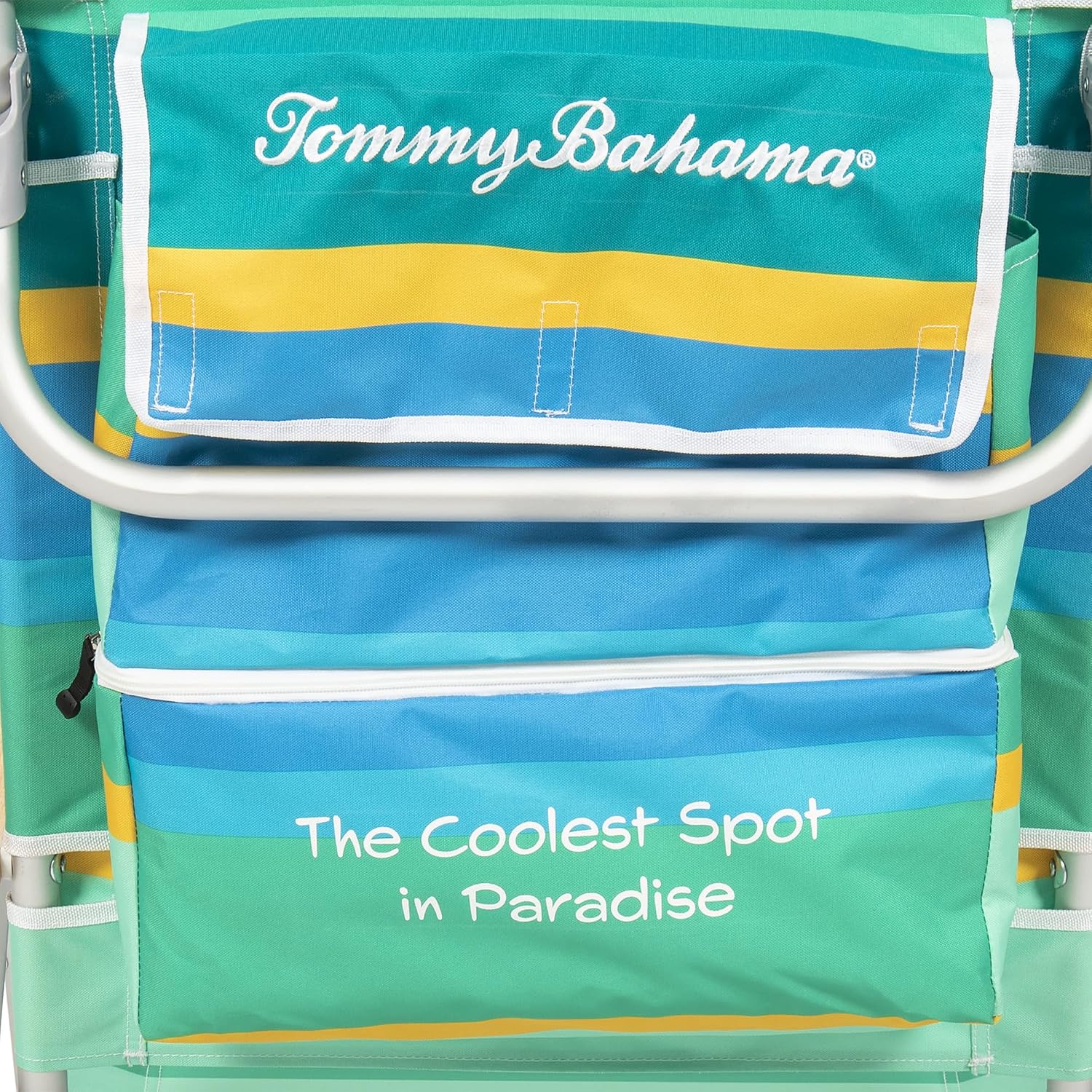 Tommy Bahama 5-Position Classic Lay Flat Backpack Cooler and Cup Holder Beach Chair, Portable Folding Beach Chair for Tanning, 2-Pack, Stripe