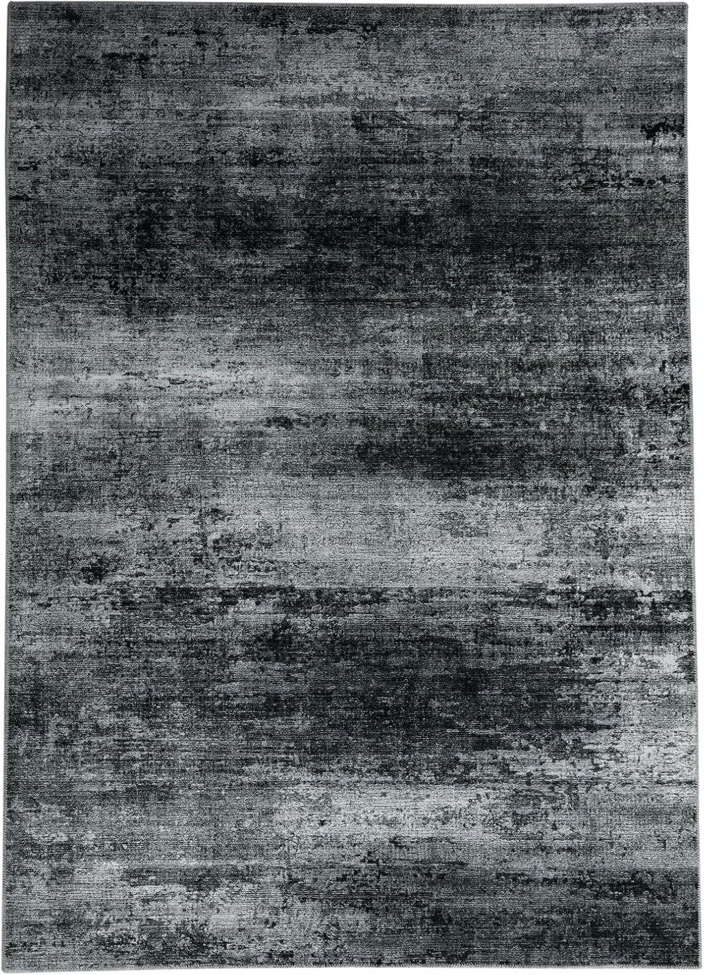 HOMBYS Modern Area Rug for Living Room Bedroom, Large Boho Floor Carpet with Non-Slip Backing for Indoor Office Dining Room, Abstract Home Deco Non-Shedding, Machine Washable (Black, 10 x 14 ft)