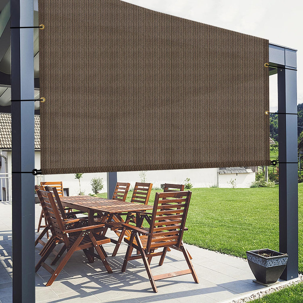 11' x 4' Pergola Shade Cover Replacement Canopy with Weighted Rods & Grommets UV Block Sun Shade Cloth for Outdoor Patio Deck Porch Backyard Gazebo, Brown, Customized Size