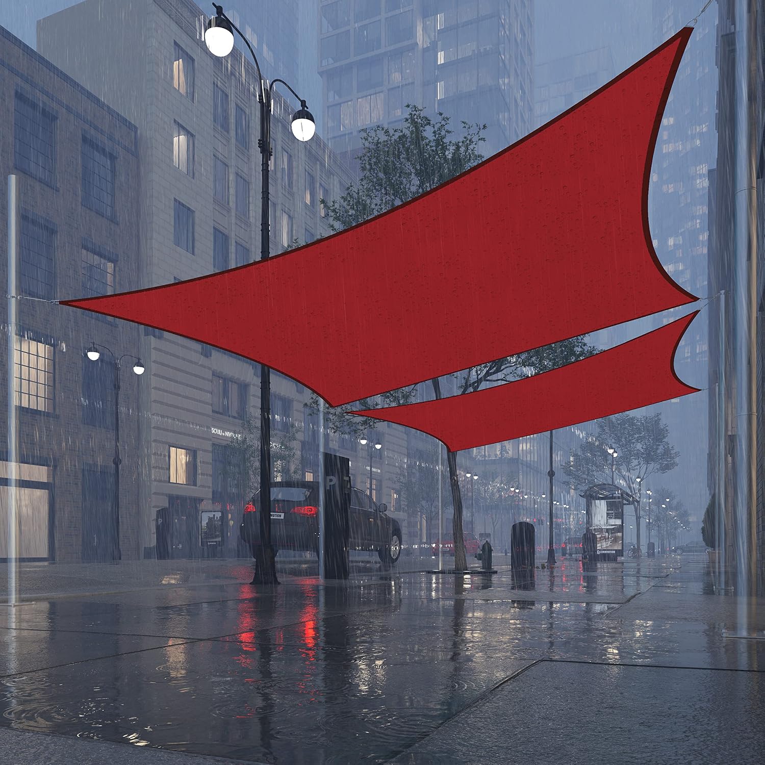 Royal Shade 12' x 16' Red Rectangle Waterproof Sun Shade Sail Order to Make rsTADS14 Canopy Awning, UPF50+ 95% UV Blockage Water Resistant, Outdoor Backyard Patio Garden Carport (We Customize)