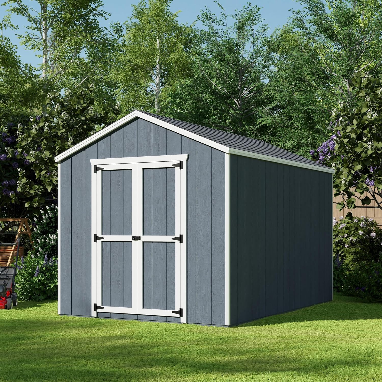 Little Cottage Co. 8x12 Value Gable Shed with Floor, Outdoor Wood Storage Do-It-Yourself Precut Kit