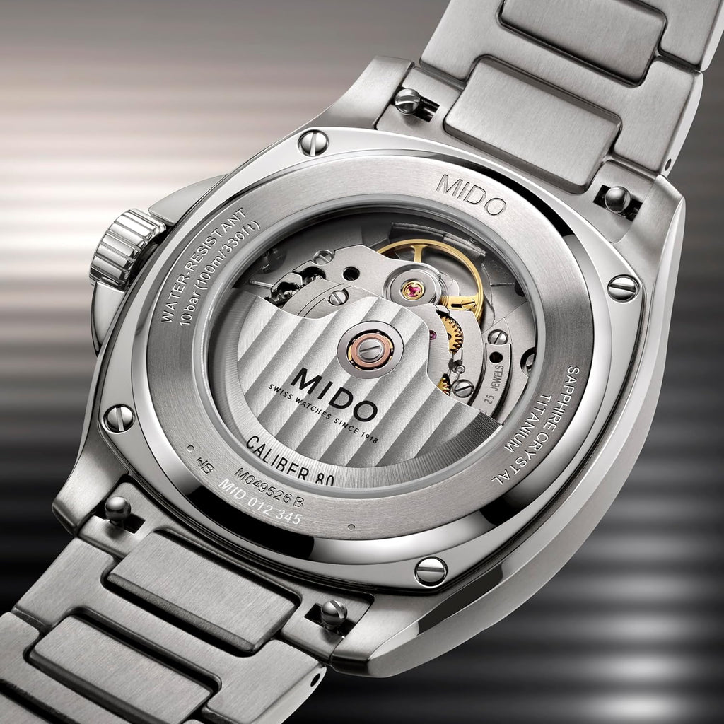 MIDO Multifort TV Big Date - Swiss Automatic Watch for Men - 40mm Case with Transparent Caseback