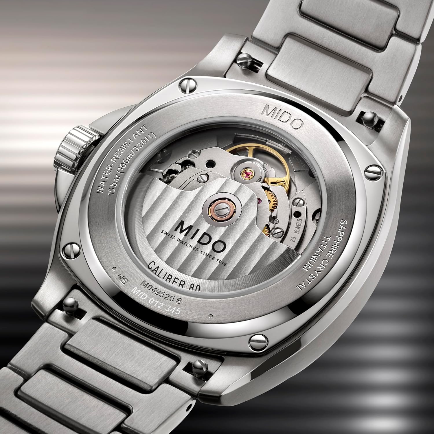 MIDO Multifort TV Big Date - Swiss Automatic Watch for Men - 40mm Case with Transparent Caseback