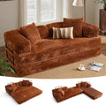 ovios 81' Folding Sofa Bed, Foldable Sleeper Boneless Couch with Pull Out Beds, Modular Convertible Floor Futon Loveseat Lounger for Living Room (Faux Fur, Brown)