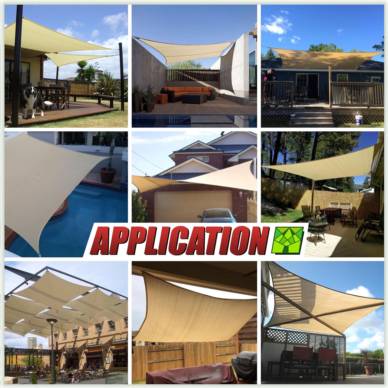 Colourtree CTAPR0816 Custom Size 14' x 19' Beige Sun Shade Sail Canopy UV Block UPF50  Rectangle - Commercial Standard Heavy Duty - 190 GSM - 3 Years Warranty