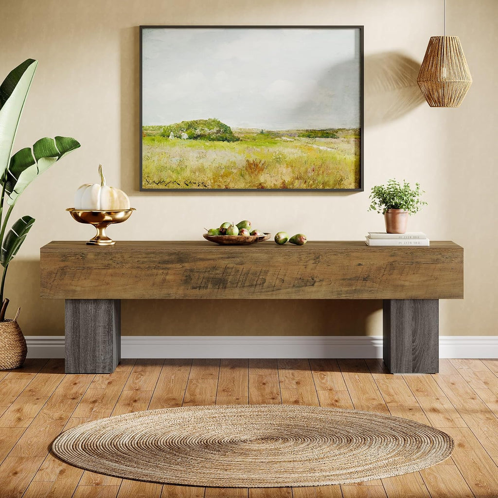 Tribesigns 63' TV Stand, Farmhouse Entertainment Center, Low TV Console Table for Living Room, Long Media Console Television Stands for 55/60/65 Inch TV