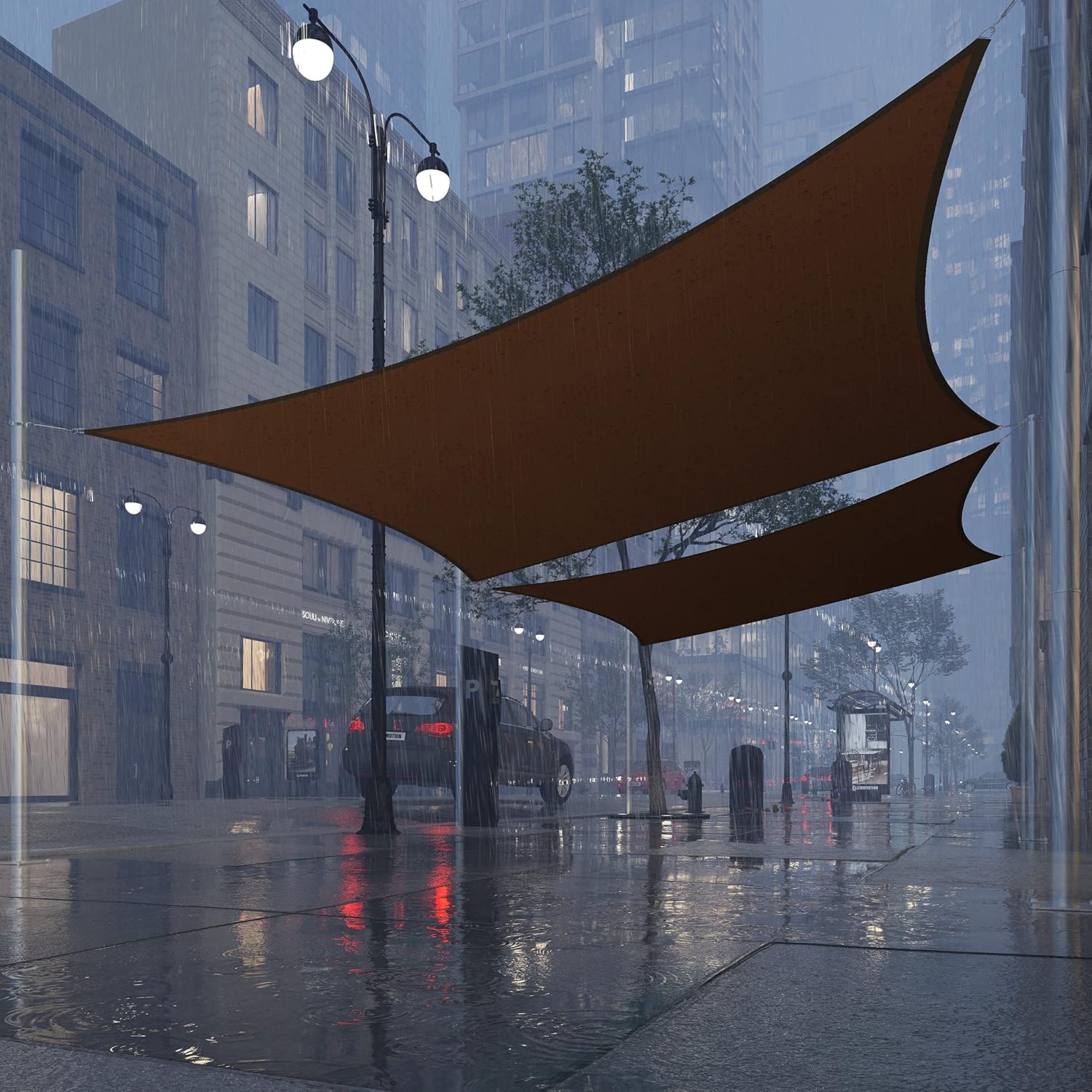 Royal Shade 14' x 20' Brown Rectangle Waterproof Sun Shade Sail Order to Make rsTADS14 Canopy Awning, UPF50+ 95% UV Blockage Water Resistant, Outdoor Backyard Patio Garden Carport (We Customize)