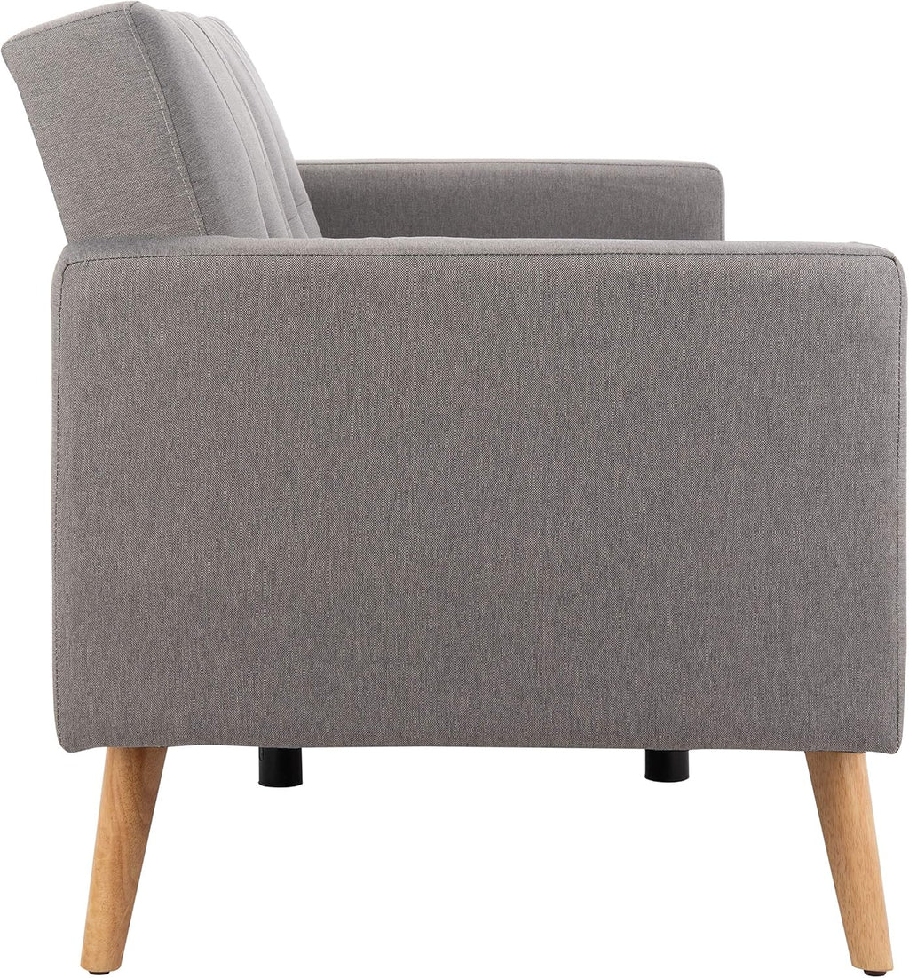 Safavieh Home Murray Retro Grey Foldable Convertible Tufted 71.7' Sofa Bed with Pillow Futon