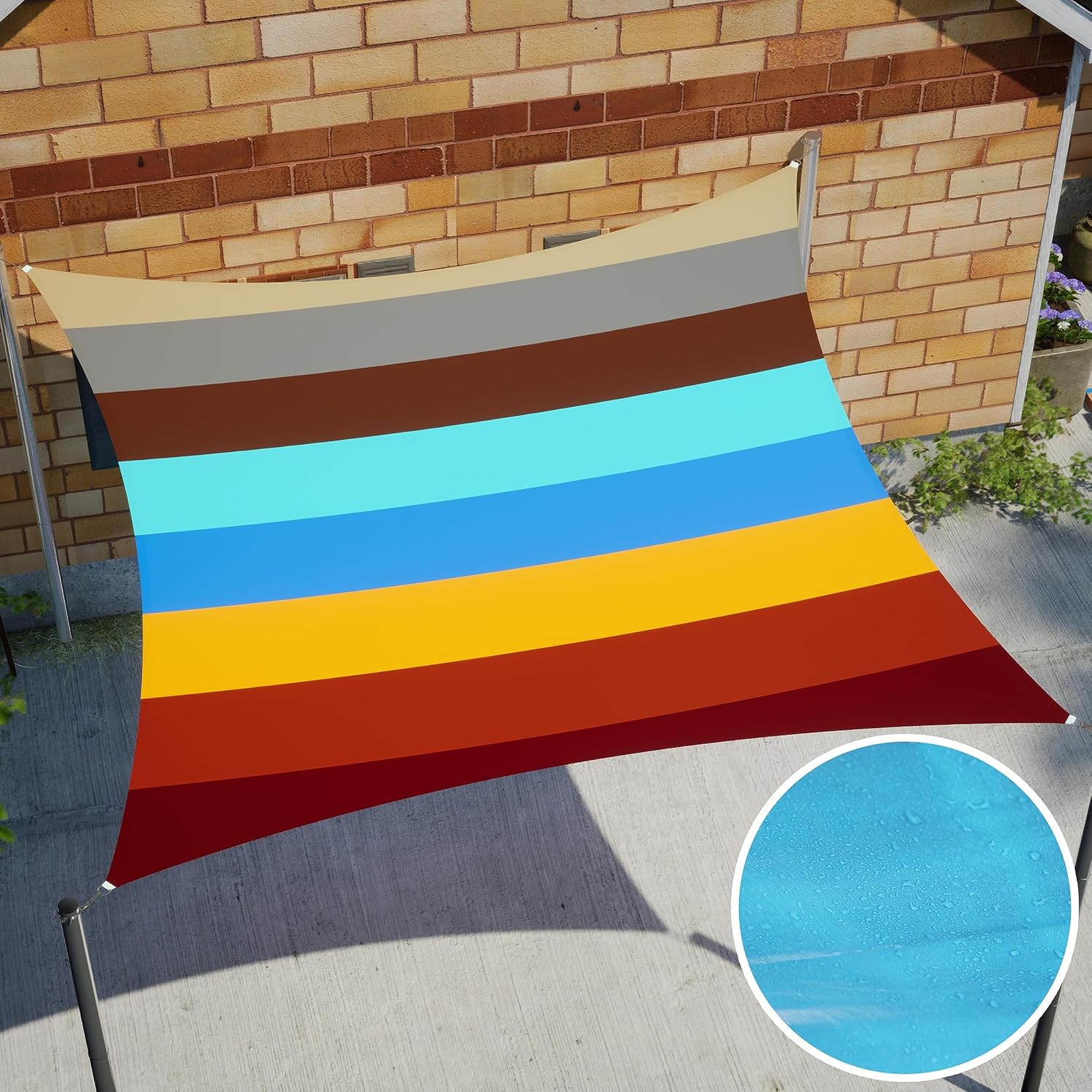 Royal Shade 12' x 16' Red Rectangle Waterproof Sun Shade Sail Order to Make rsTADS14 Canopy Awning, UPF50+ 95% UV Blockage Water Resistant, Outdoor Backyard Patio Garden Carport (We Customize)
