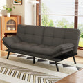 Opoiar Convertible Futon Sofa Bed,71' Memory Foam Futon Couch,Detachable Cushion,Adjustable Backrest & Armrest,Linen Modern Loveseat Sleeper Recliner for Living Room,Office,Apartment,Retro Grey