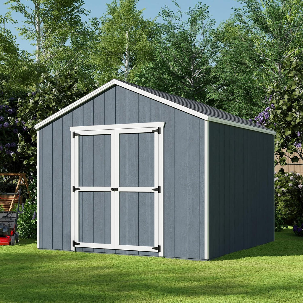 Little Cottage Co. 10x10 Value Gable Shed with Floor, Outdoor Wood Storage Do-It-Yourself Precut Kit