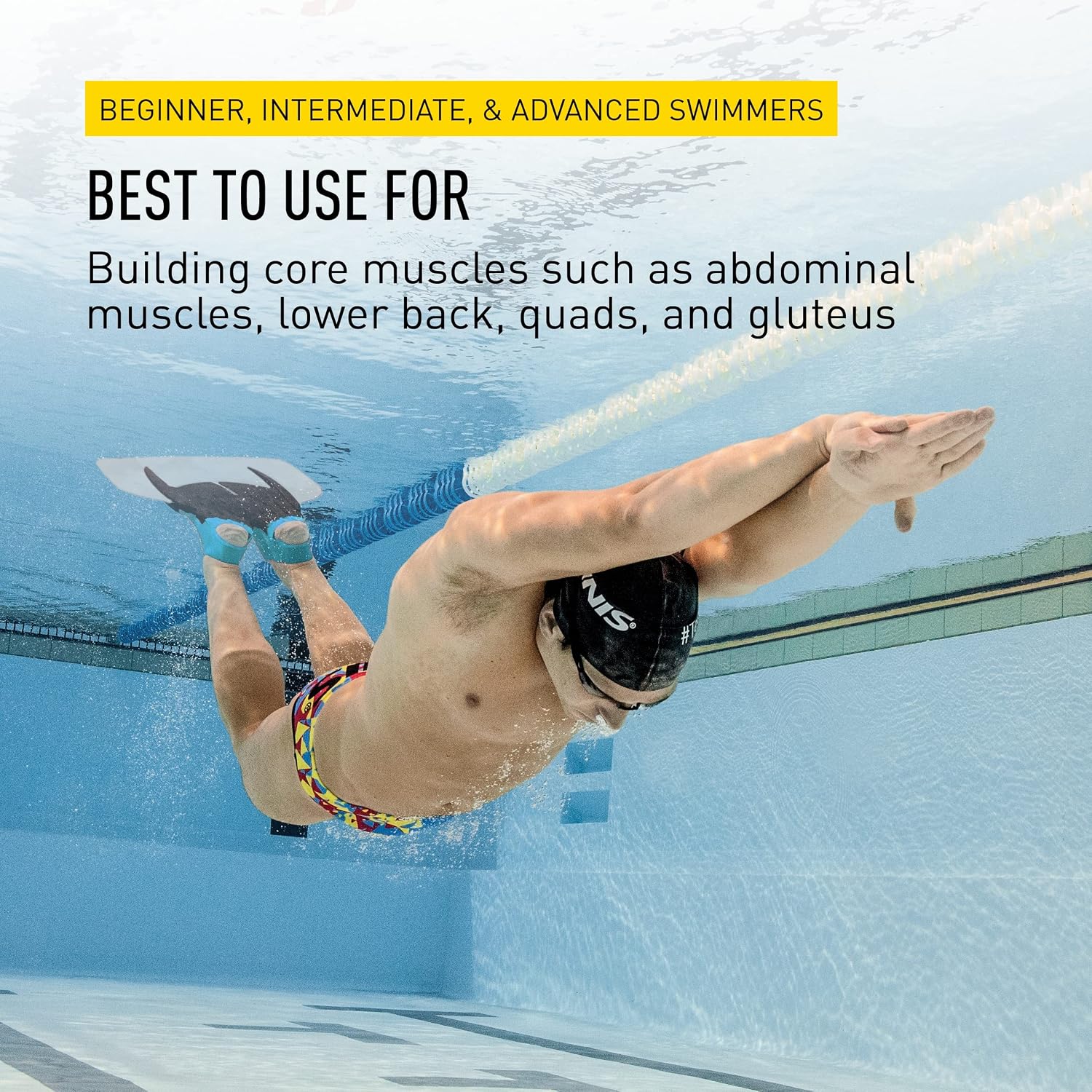 FINIS Shooter Fiberglass Monofin for Adults - Builds Core Strength & Dolphin Kick Speed - Swim Training Fin