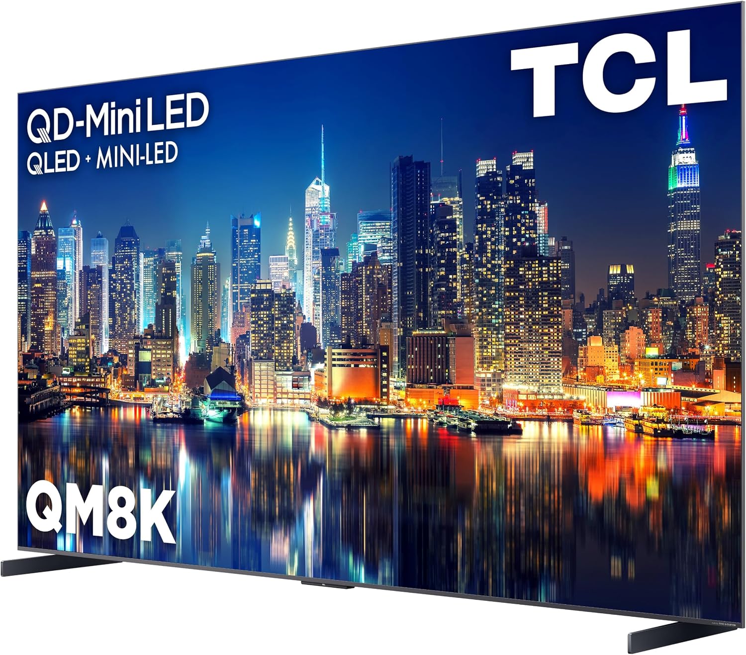 TCL 98 Inch Class QM8K Series | Mini LED QLED 4K HDR | 98QM8K, 2025 Model | 120HZ-144HZ Anti Reflective Wide Angle Screen Smart Google TV Dolby Atmos | Voice Remote Alexa Gaming Streaming Television