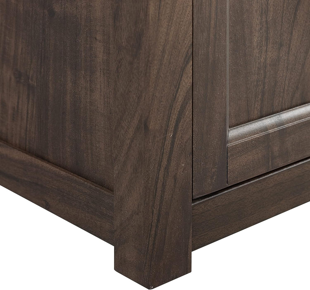 Crosley Furniture Camden Corner TV Stand for 65+ inch TVs, Entertainment Center with Storage Shelves, Dark Walnut