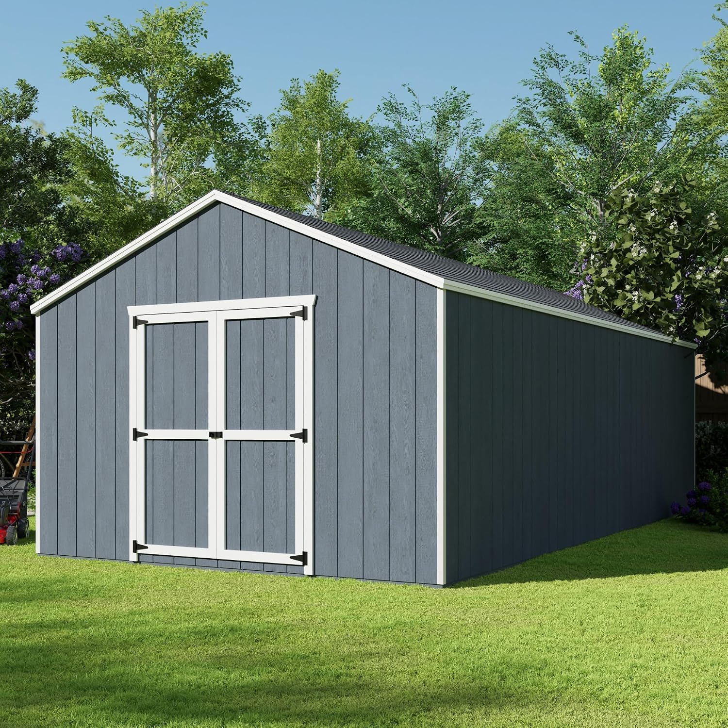 Little Cottage Co. 12x24 Value Gable Shed with Floor, Outdoor Wood Storage Do-It-Yourself Precut Kit