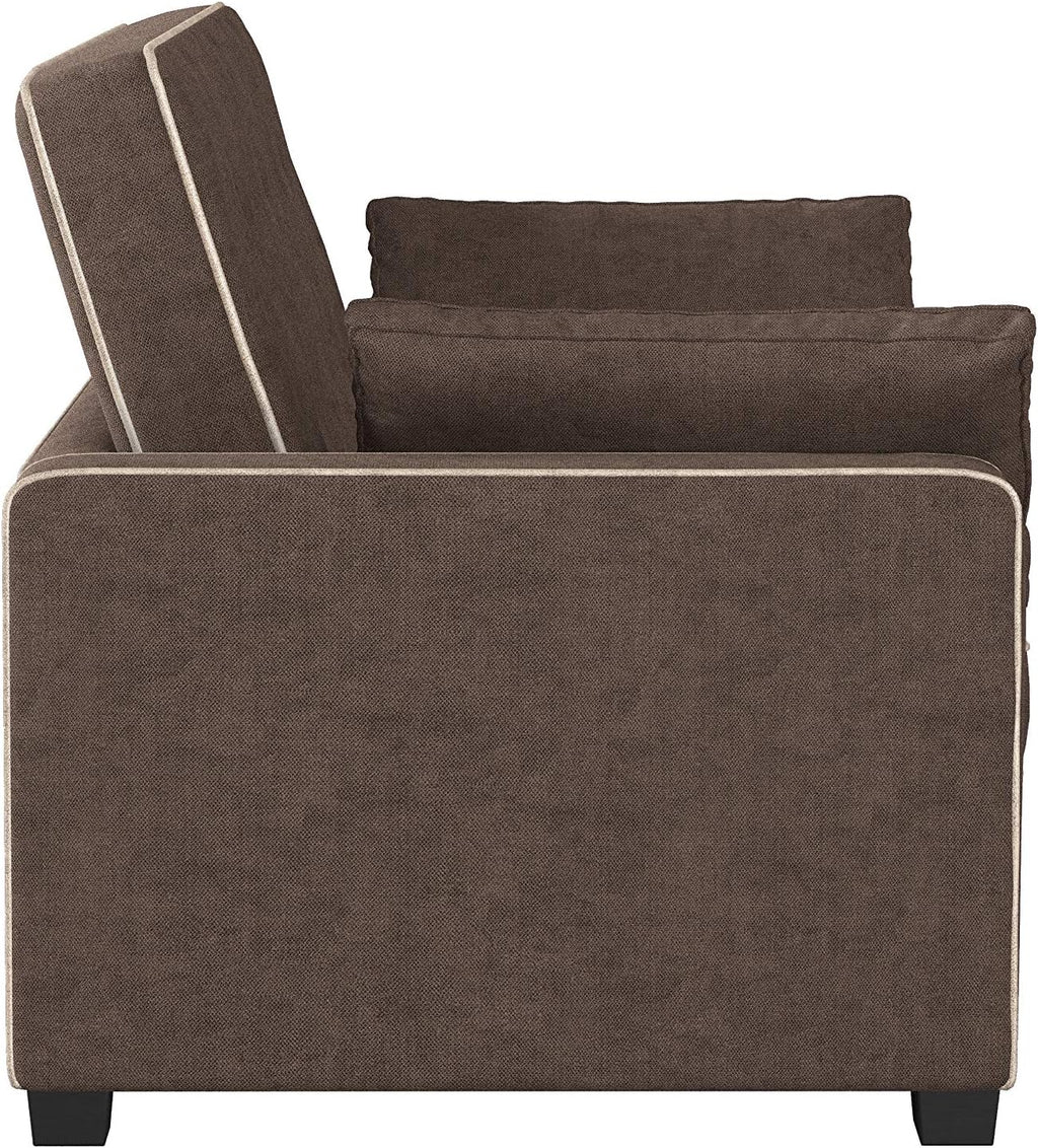 Serta Ainsley Loveseat with Pull Out Sleeper Microfiber Java Full