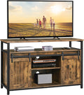 Yaheetech TV Stand, Entertainment Center with Storage Cabinets for 55 Inches TV, Barn Door TV Stand with Height Adjustable Shelves, Farmhouse TV Console for Living Room, 47 Inch