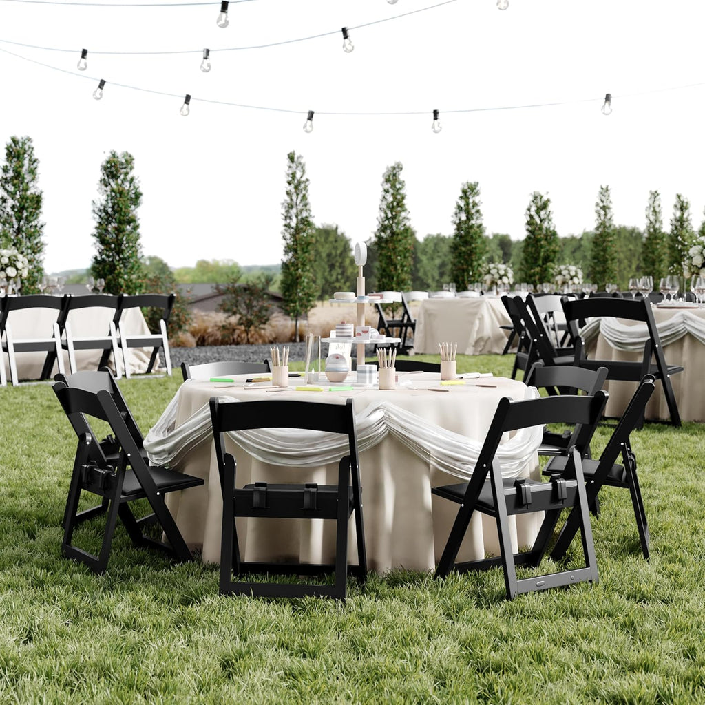 Flash Furniture Hercules Set of 10 Kids Black Resin Folding Chair with Black Vinyl Padded Seat