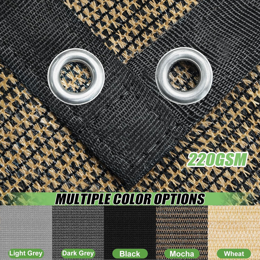 Outdoor 90% Sun Shade Cloth with Grommets, 14 X 20 FT Pergola Shade Cover for Garden Patio Carport Kennel Swimming Pool, Mocha (We Make Custom Size)