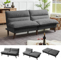 Futon Sofa Bed, 72' Convertible Futon Couch with 3-Level Adjustble Backrest, Modern Loveseat Couch, Folding Recliner Sleeper Sofa for Small Spaces, Living Room, Apartment, Guest Room, Dark Grey