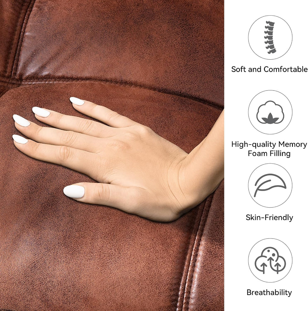 71' Convertible Futon Sofa,Faux Leather Futon Couch Bed,Sleeper Sofa Bed,Memory Foam Modern Folding Small Loveseat for Living Room,Office,Apartment,Classic Brown